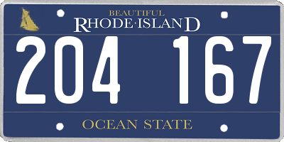 RI license plate 204167