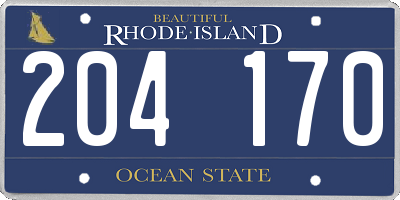 RI license plate 204170
