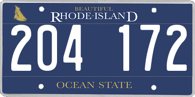 RI license plate 204172
