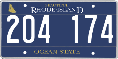 RI license plate 204174