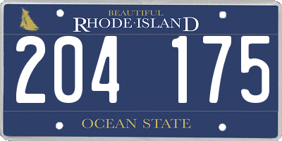 RI license plate 204175