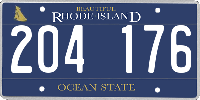 RI license plate 204176