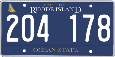 RI license plate 204178