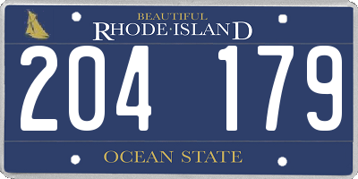 RI license plate 204179