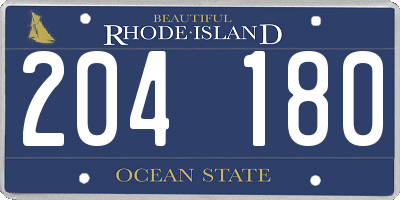 RI license plate 204180