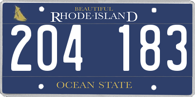 RI license plate 204183