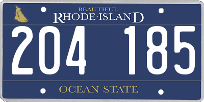 RI license plate 204185