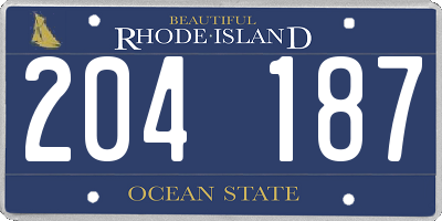 RI license plate 204187