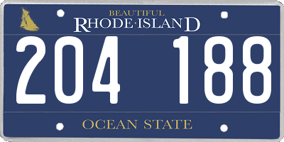 RI license plate 204188