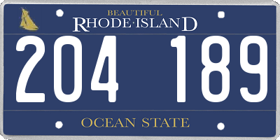 RI license plate 204189