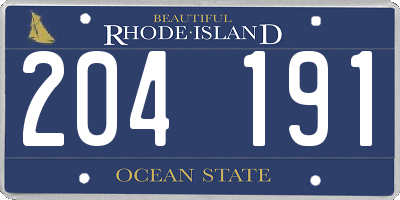 RI license plate 204191