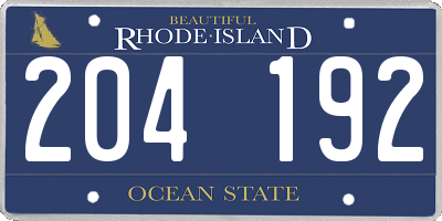 RI license plate 204192