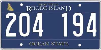 RI license plate 204194
