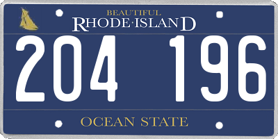 RI license plate 204196
