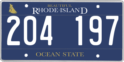 RI license plate 204197