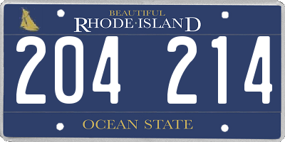 RI license plate 204214