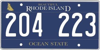 RI license plate 204223