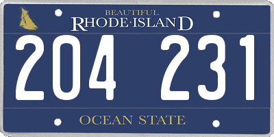 RI license plate 204231