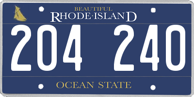 RI license plate 204240