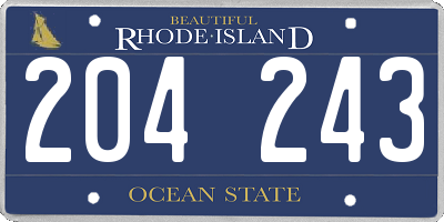 RI license plate 204243