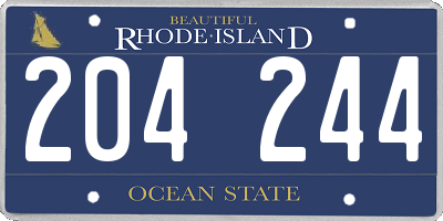 RI license plate 204244