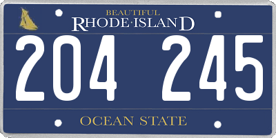 RI license plate 204245