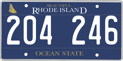 RI license plate 204246