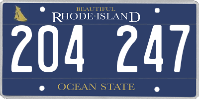 RI license plate 204247
