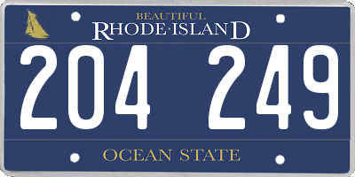 RI license plate 204249