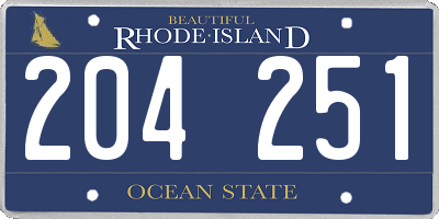 RI license plate 204251