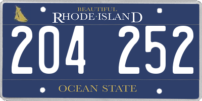 RI license plate 204252