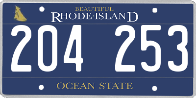 RI license plate 204253