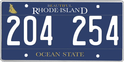 RI license plate 204254