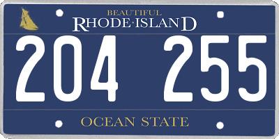 RI license plate 204255