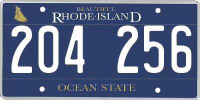 RI license plate 204256