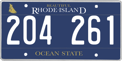 RI license plate 204261