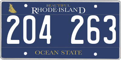 RI license plate 204263