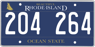 RI license plate 204264