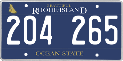 RI license plate 204265