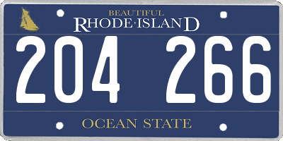 RI license plate 204266