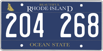 RI license plate 204268