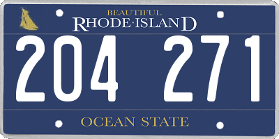 RI license plate 204271
