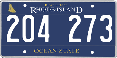RI license plate 204273