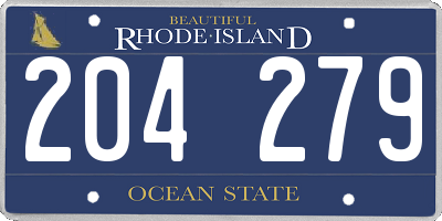 RI license plate 204279