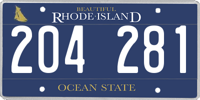 RI license plate 204281