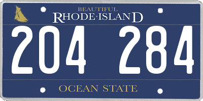 RI license plate 204284