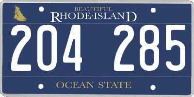 RI license plate 204285