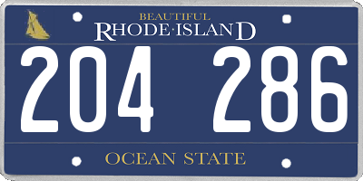 RI license plate 204286