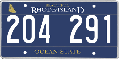 RI license plate 204291