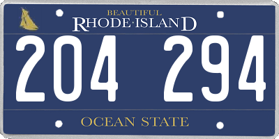 RI license plate 204294